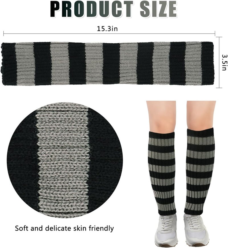 Junely Leg Warmers for Women 80s Cable Knit Leg Warmer for Ballet Dance Figure Skating Yoga Party Junior Neon Long Socks - Image 5